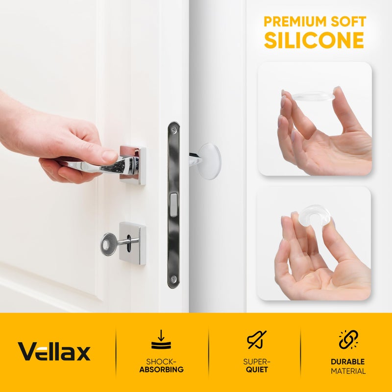 Vellax Clear Wall Door Handle Stopper 2"" Set. 6 Pcs, with Self Strong Adhesive for Stopping Wall Damage & Noise from Doors, Guard Door Bumper Silencer - Image 3